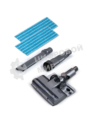 Пылесос вертикальный BQ VCA1004W серый, питание от аккумулятора, 50 Вт, уборка сухая/влажная, пылесборник 0.6 л, работа от АКБ max 35 мин.