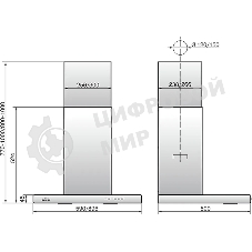 Вытяжка каминная Elikor Квадра 90П-650-К3Д белый, 90 см, 650 куб. м/ч, 56 дБ