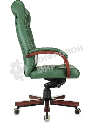 Кресло Бюрократ T-9928Walnut зеленый, кожа