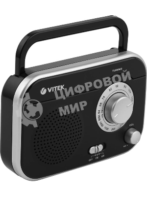Радиоприемник Vitek VT-3593 (BK) Выходная мощность 1 вт. Динамики 1.Тип батареек UM-2/C