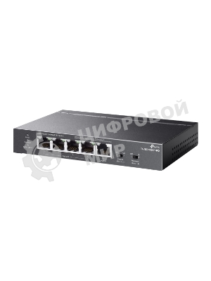 Коммутатор настольный TP-Link TL-SG1005P-PD с 5 гиг. портами (1 порт с входящим PoE++, 4 порта с исходящим PoE+), бюджет PoE: 9, 21, 47 или 66 Вт (зависит от используемого стандарта входящего PoE)