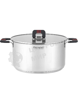 Кастрюля Rondell Stripes RDS-1638, 5.2 л, 24 см, с крышкой, сталь