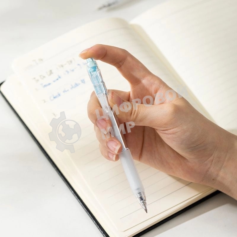 Ручка гелевая Deli Smoos EG057-BK, черные чернила (12шт), линия 0.5мм