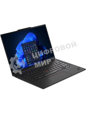 Ноутбук ThinkPad X1 Carbon Gen 13 Aura Edition WUXGA (1920x1200) IPS 500N, Ultra 7 265U, 16GB Soldered LPDDR5x, 1TB SSD M.2, Integrated Graphics, WiFi6E, BT, TPM2, FPR, IR Cam, 57Wh, 65W USB-C, Win 11 Pro, 1