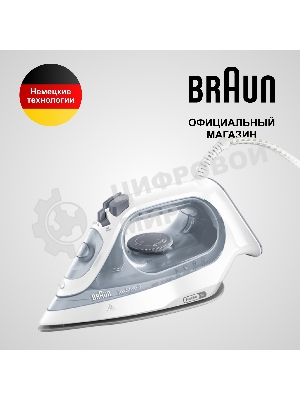 Утюг Braun SI 3054 GY серый/белый, 2400 Вт, 45 г/мин, 180 г/мин, 270 мл