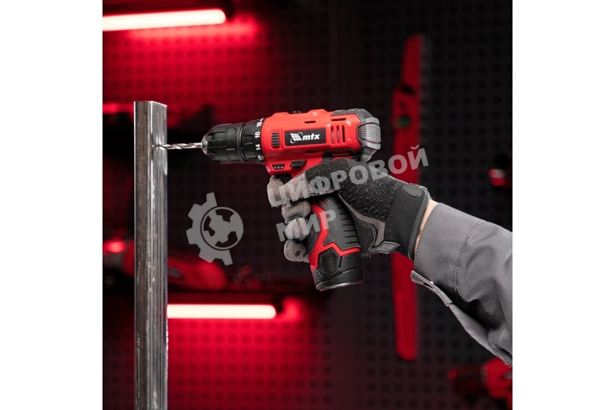 Дрель-шуруповерт аккумуляторная MTX MCDL-12-02P, Аккумуляторная, 12В, 2 АКБ, Кейс