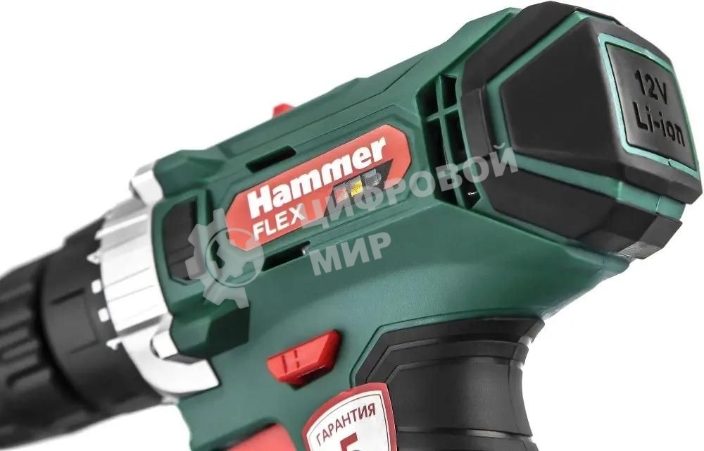 Дрель-шуруповерт аккумуляторная Haммer ACD12CS, Аккумуляторная, 12В