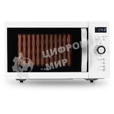 Микроволновая печь Hyundai HYM-D3007 белый/черный, 23 л, 800 Вт, переключатели - кнопки, электронный поворотный механизм