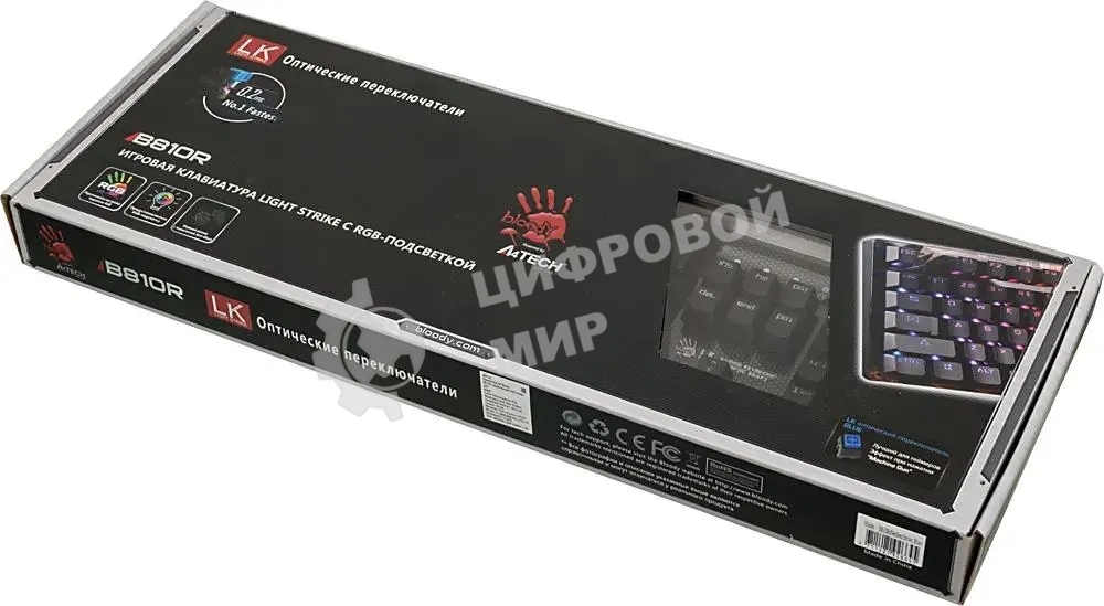 Клавиатура проводная A4Tech Bloody B810R NetBee USB черный