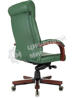 Кресло Бюрократ T-9928Walnut зеленый, кожа