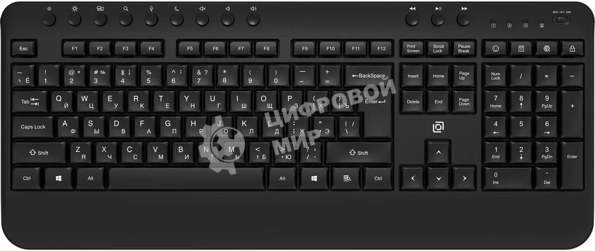 Клавиатура Oklick K257W беспроводная, радиоканал, чёрный