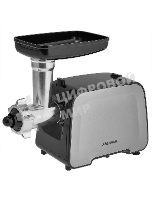 Мясорубка электрическая АКСИНЬЯ КС-2006С черный, 2300 Вт, 2.2 кг/мин, реверс, защита от перегрузки, металлический лоток, насадки - 6