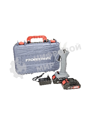 Аккумуляторный секатор садовый бесщеточный ProfiPower MKGSP-18V (Li-ion-2шт, 2.0А·ч, зап. лезвие, набор ключей, З/У, в кейсе)