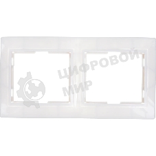 Рамка Iek EMK20-K01-DM РГ-2-КБ 2местн. горизонт. КВАРТА (белый)