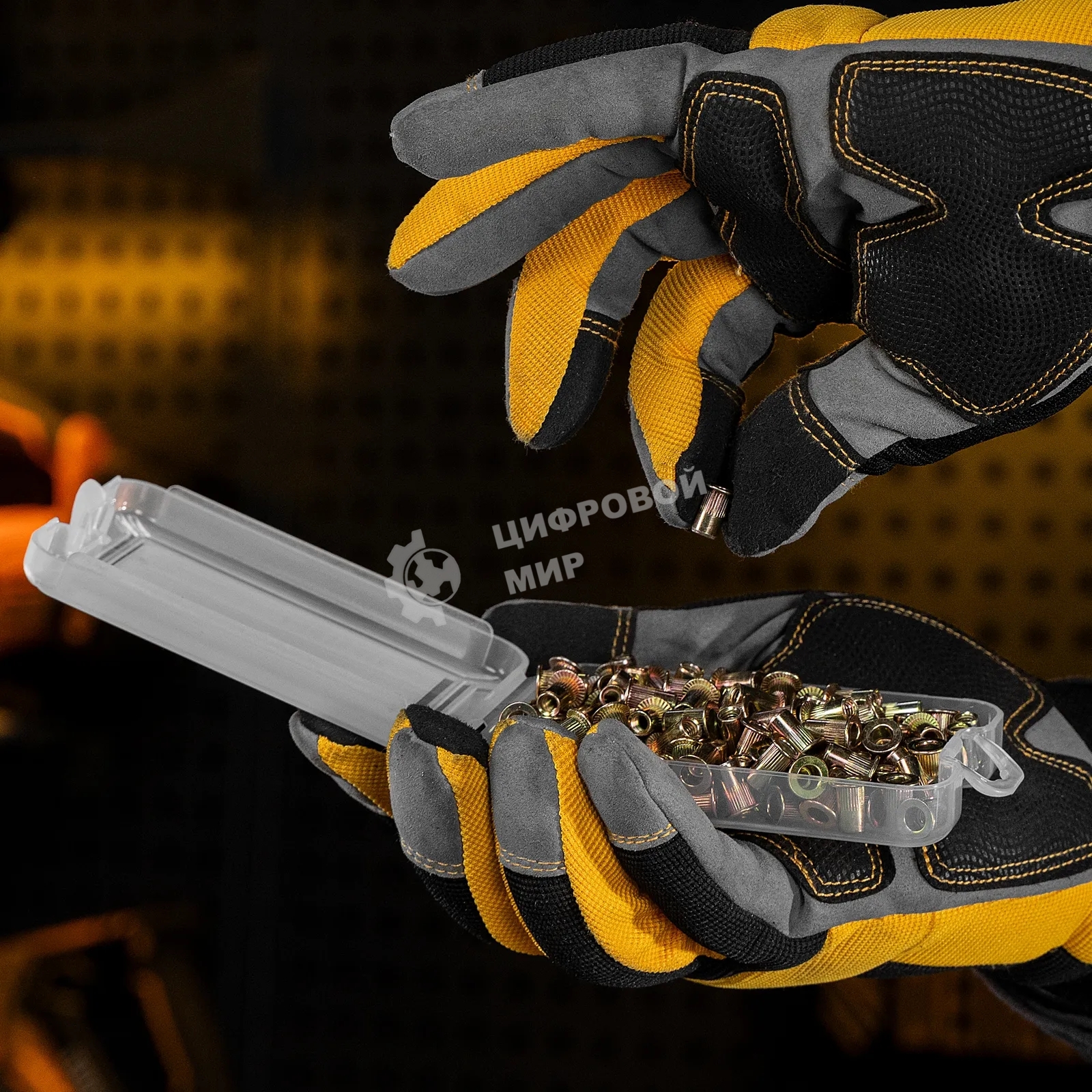 Заклепки резьбовые Denzel стальные, оцинкованные, М4, пластиковый кейс, 140 шт.