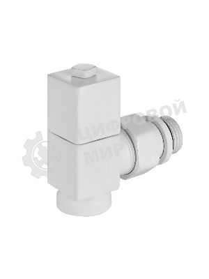 Набор дизайн-вентилей Royal Thermo CUBE, угловой (белый) 1/2