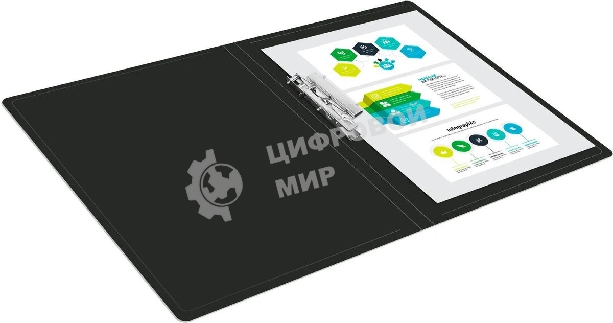 Папка с металлическим зажимом Buro A4, пластик, 0.5мм, черный