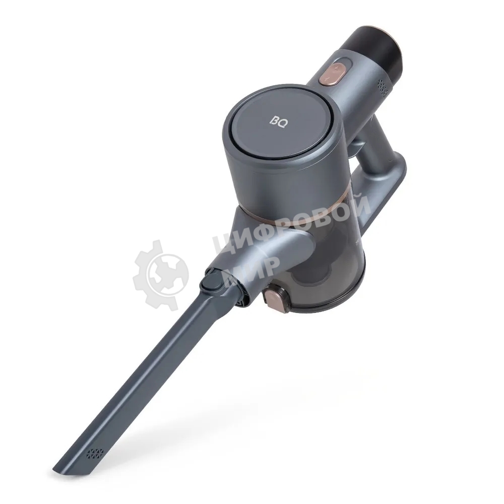 Пылесос вертикальный BQ VCA1004W серый, питание от аккумулятора, 50 Вт, уборка сухая/влажная, пылесборник 0.6 л, работа от АКБ max 35 мин.