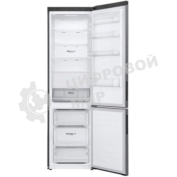 Холодильник LG GA-B509CLSL графитовый двухкамерный 277/107л морозилка снизу, No Frost