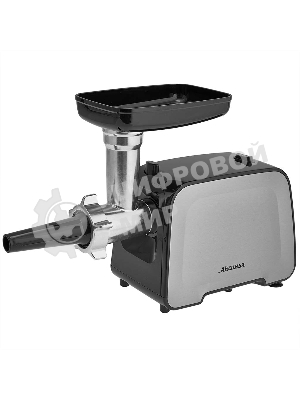 Мясорубка электрическая АКСИНЬЯ КС-2006С черный, 2300 Вт, 2.2 кг/мин, реверс, защита от перегрузки, металлический лоток, насадки - 6