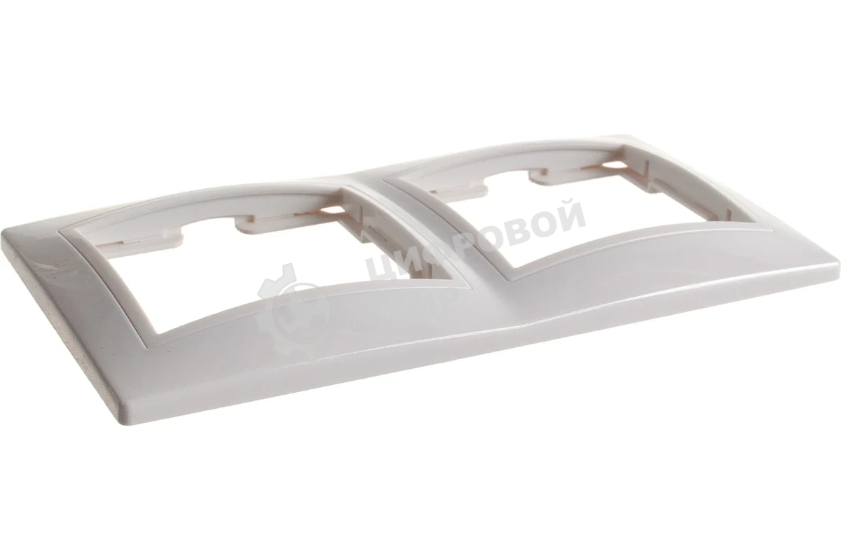 Рамка Iek EMK20-K01-DM РГ-2-КБ 2местн. горизонт. КВАРТА (белый)
