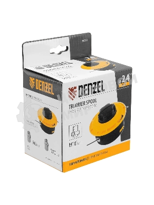 Катушка для триммера Denzel полуавтомат. легкая заправка гайка М10 М10 М8, лев.,шаг 1,0 1,25мм