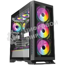 Компьютерный корпус Forza FZ-G901 EATX Case, black, w/o psu,Tempered glass front panel, 2x3,5