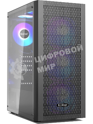 Корпус без блока питания PCCOOLER MA100 MESH BK, Mesh Mid Tower, черный, TG, 0.4 SPCC, 3x120мм ARGb ATX, mATX, mITX 160/310/180мм 2x2.5