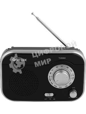 Радиоприемник Vitek VT-3593 (BK) Выходная мощность 1 вт. Динамики 1.Тип батареек UM-2/C