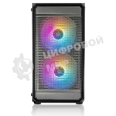 Компьютерный корпус XASTRA A303M 3FRGb Black mATX/Mesh/ tempered glass/2x140мм + 1x120мм FRGb fans/ A303M-2FC14F-1FC12F