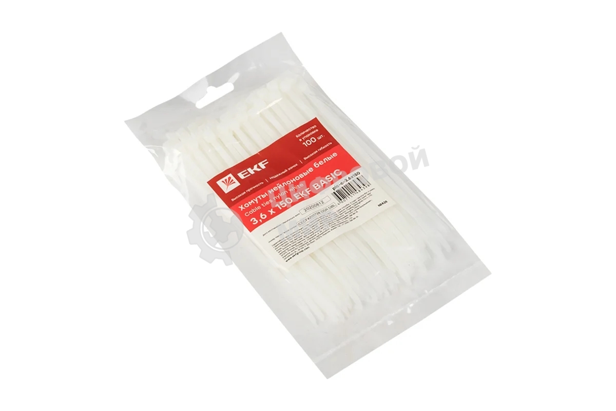 Хомут кабельный 3.6х150 нейл. белый (уп. 100 шт) EKF plc-c-3.6x150