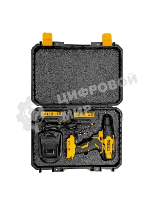 Дрель-шуруповерт Denzel CDQ-20, 20 В, 2 Ач, 40 Нм, щеточный