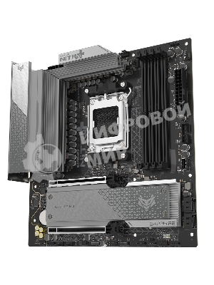 Материнская плата Sapphire B850M NITRO+ WIFI B850, AM5, 4*DDR5, 2*PCIEx16, 2*M.2, 2*TypeC, 3*USB3.2Gen2, 2*USB3.2Gen1, 6*USB2.0, 4*SATA3.0, 2.5G, DP, HDMI, M-ATX, RTL