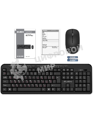 Комплект клавиатура + мышь SVEN KB-C3200W беспроводные клавиатура и мышь, черные
