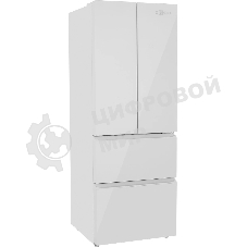 Холодильник Zugel ZRFD361W белый трехкамерный 224/113л морозилка снизу, No Frost, Side by Side