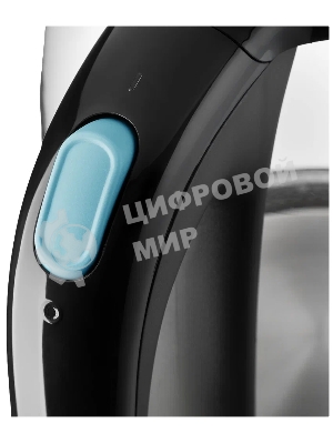 Чайник электрический Kitfort КТ-625-1 1.7л. 2200Вт черный/голубой (корпус: стекло)