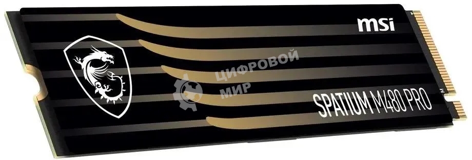 Накопитель SSD MSI SPATIUM M480 PRO, 2Tb, M.2 2280, PCIe 4.0 x4, NVMe, R/W 7400/7000