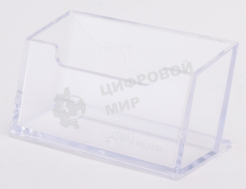 Подставка Deli E7623 для визиток 100х38х82мм, прозрачный