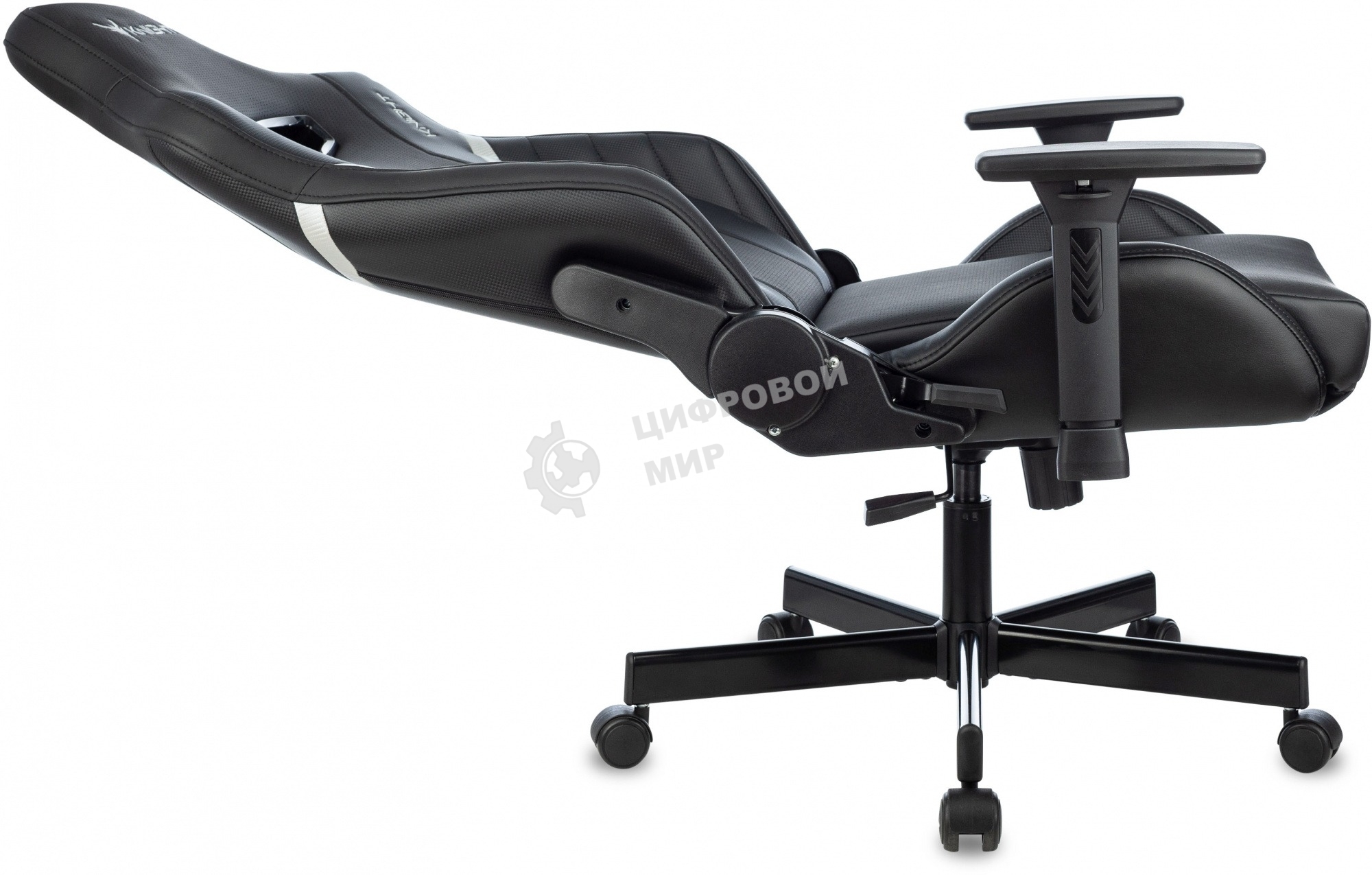 Кресло игровое Knight Thunder 5X черный эко.кожа крестов. металл