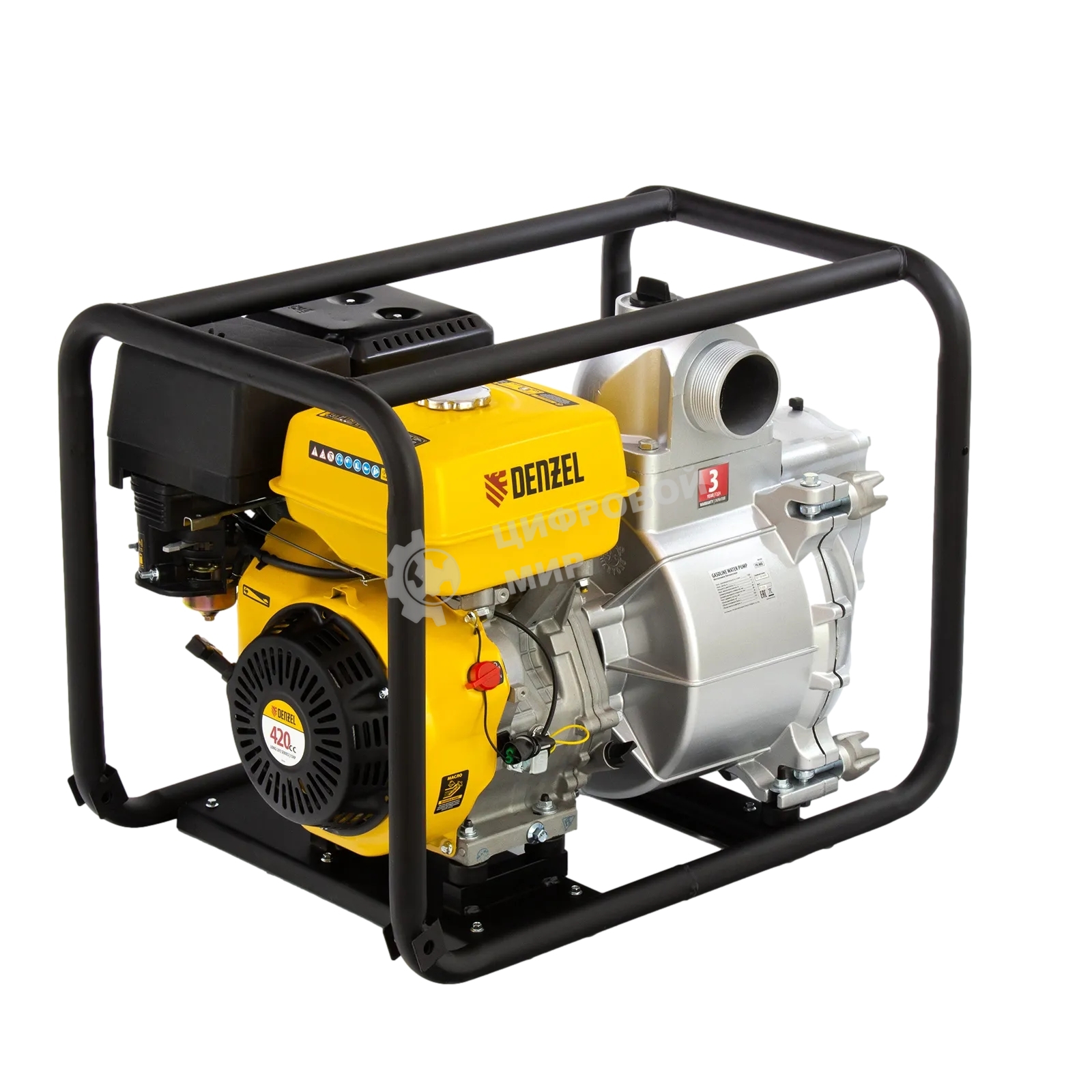 Мотопомпа бензиновая Denzel PX-80D для грязной воды, 15 л.с., 3