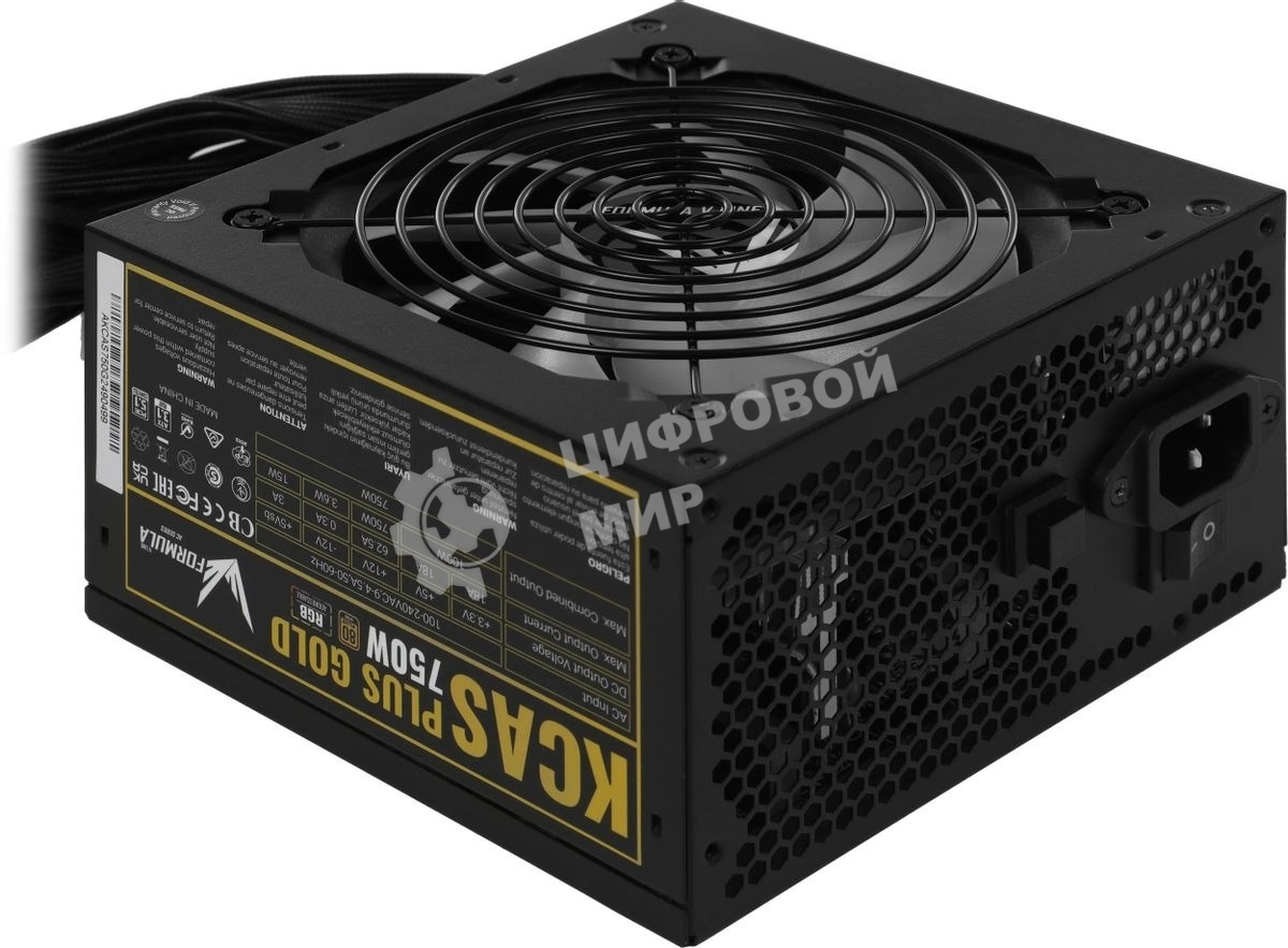 Блок питания Aerocool/Formula KCAS PLUS GOLD 750W (750W, ATX v2.4, APFC, Fan ARGB 12cm, 80+ Gold, Retail)