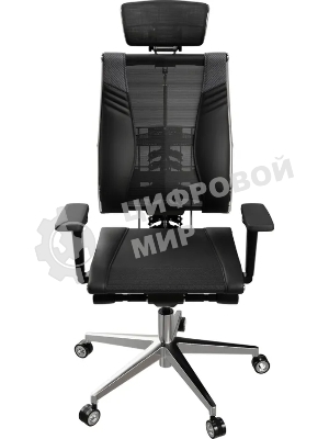 Кресло руководителя Метта Yoga 4DT B2-15D - YM93+Infinity+carbon черный сетка/кожа с подголов. крестов. алюминий хром (комплект 1 шт)