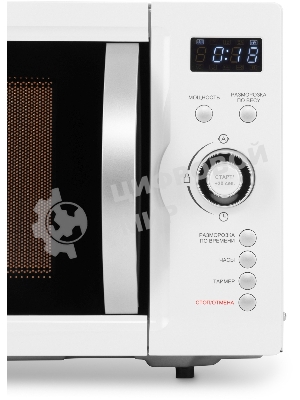 Микроволновая печь Hyundai HYM-D3007 белый/черный, 23 л, 800 Вт, переключатели - кнопки, электронный поворотный механизм