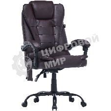 Кресло компьютерное Cactus CS-CHR-OC03M-BR темно-коричневый, эко.кожа, с подголовником
