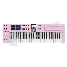 Клавиатура MIDI 231525 Arturia KeyLab Essential 49 mk3 Rose Quartz 49 клавиш, LCD дисплей, 9 энкодеров, 8 пэдов, 9 фейдеров, 12 кнопок управления, колеса высоты тона и модуляции, 1/4