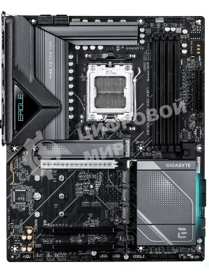 Материнская плата Gigabyte X870E EAGLE X WF7 Socket AM5 AMD X870E 4xDDR5 ATX AC`97 8ch(7.1) 5Gigabit RAID+HDMI