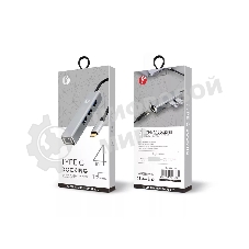 USB-концентратор USB 3.1 Type-Cm --> RJ-45+3port USB3.0(f) Aluminum Shell VCOM DH311A