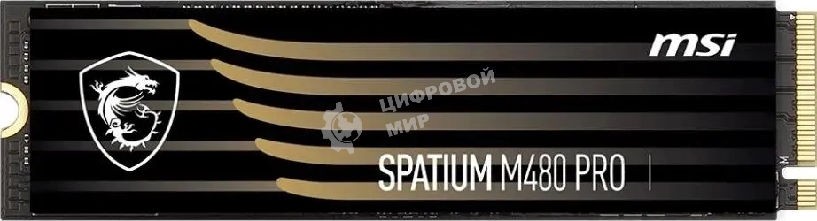 Накопитель SSD MSI SPATIUM M480 PRO, 2Tb, M.2 2280, PCIe 4.0 x4, NVMe, R/W 7400/7000