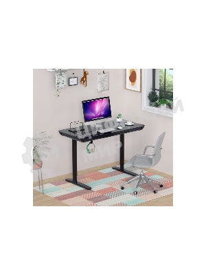 Стол компьютерный Cactus CS-EGD-BK-LED столешница закаленное стекло, черный, каркас черный