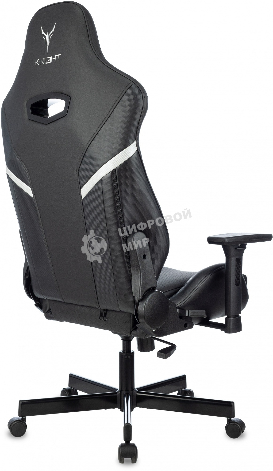 Кресло игровое Knight Thunder 5X черный эко.кожа крестов. металл